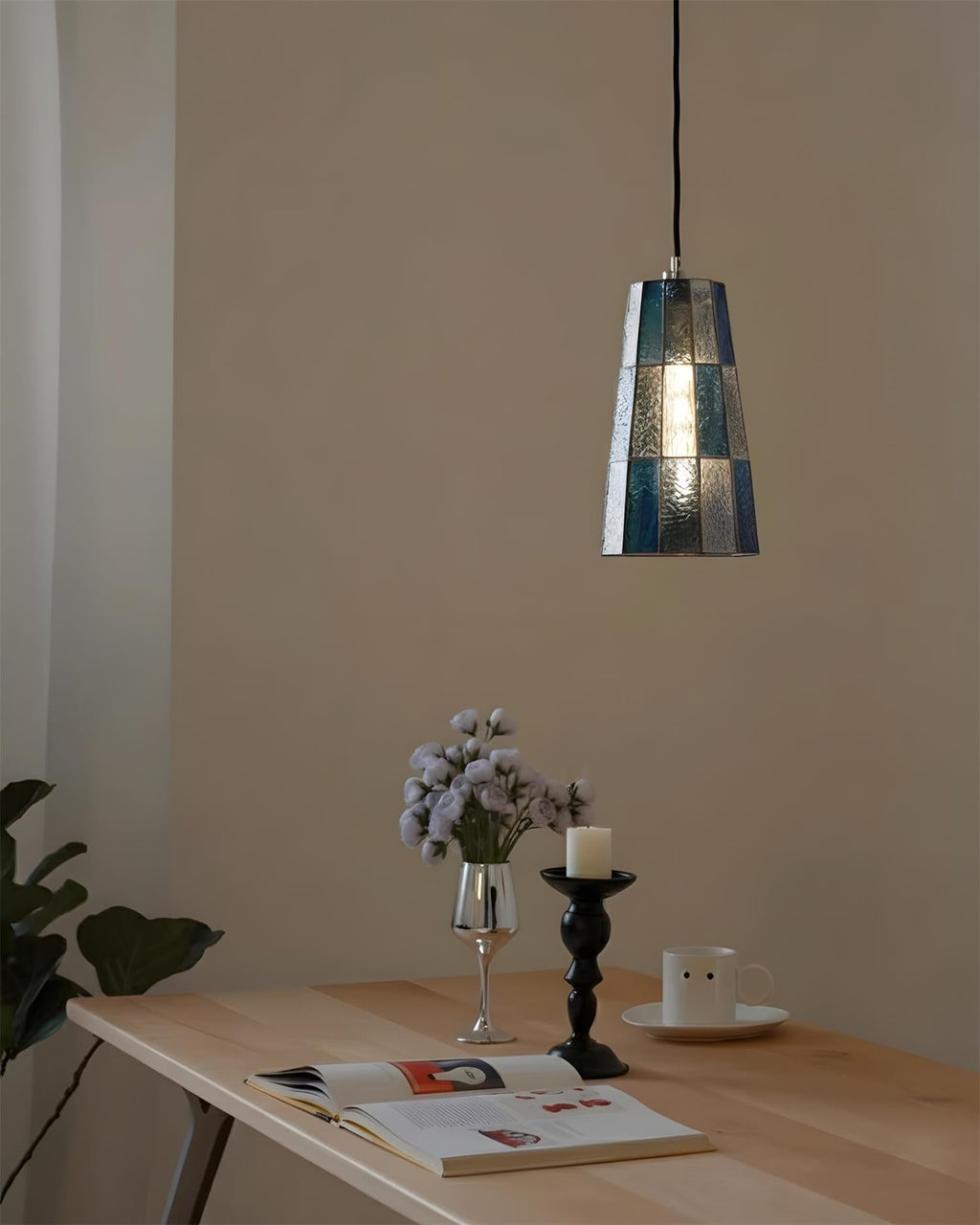Fun Guy Pendant Lamp Conical Colorful Shade E14 Socket Single Bulb Hardwired
