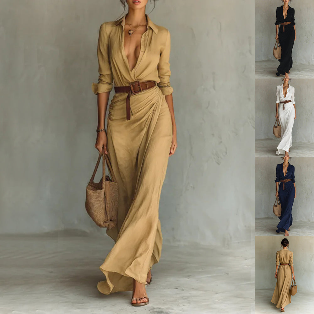 Robe Chemise Longue Drapée