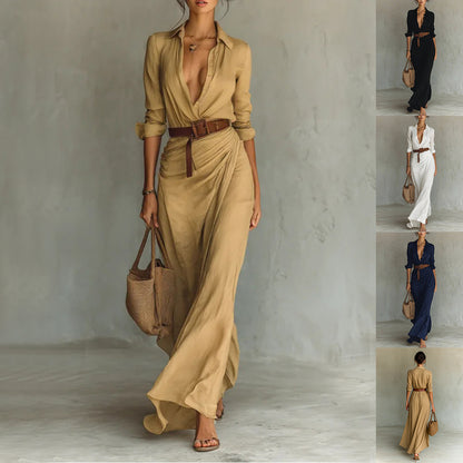 Robe Chemise Longue Drapée