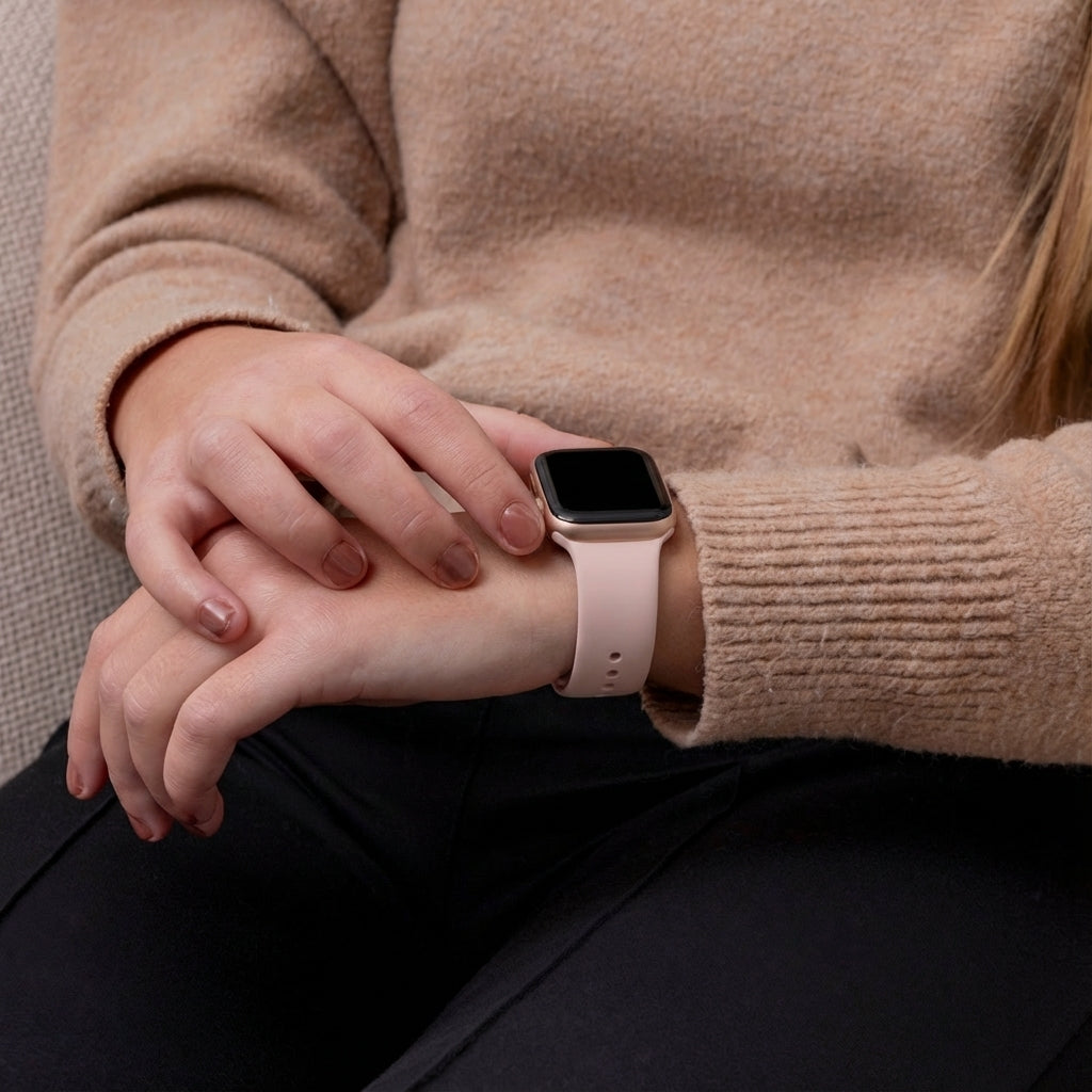 Bracelet de remplacement en silicone rose tendre pour Apple Watch