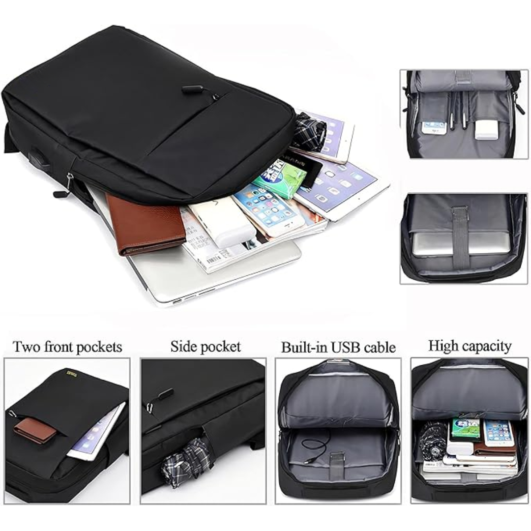 SecureTech Rucksack mit USB-Ladefunktion und RFID-Schutz | ribuella
