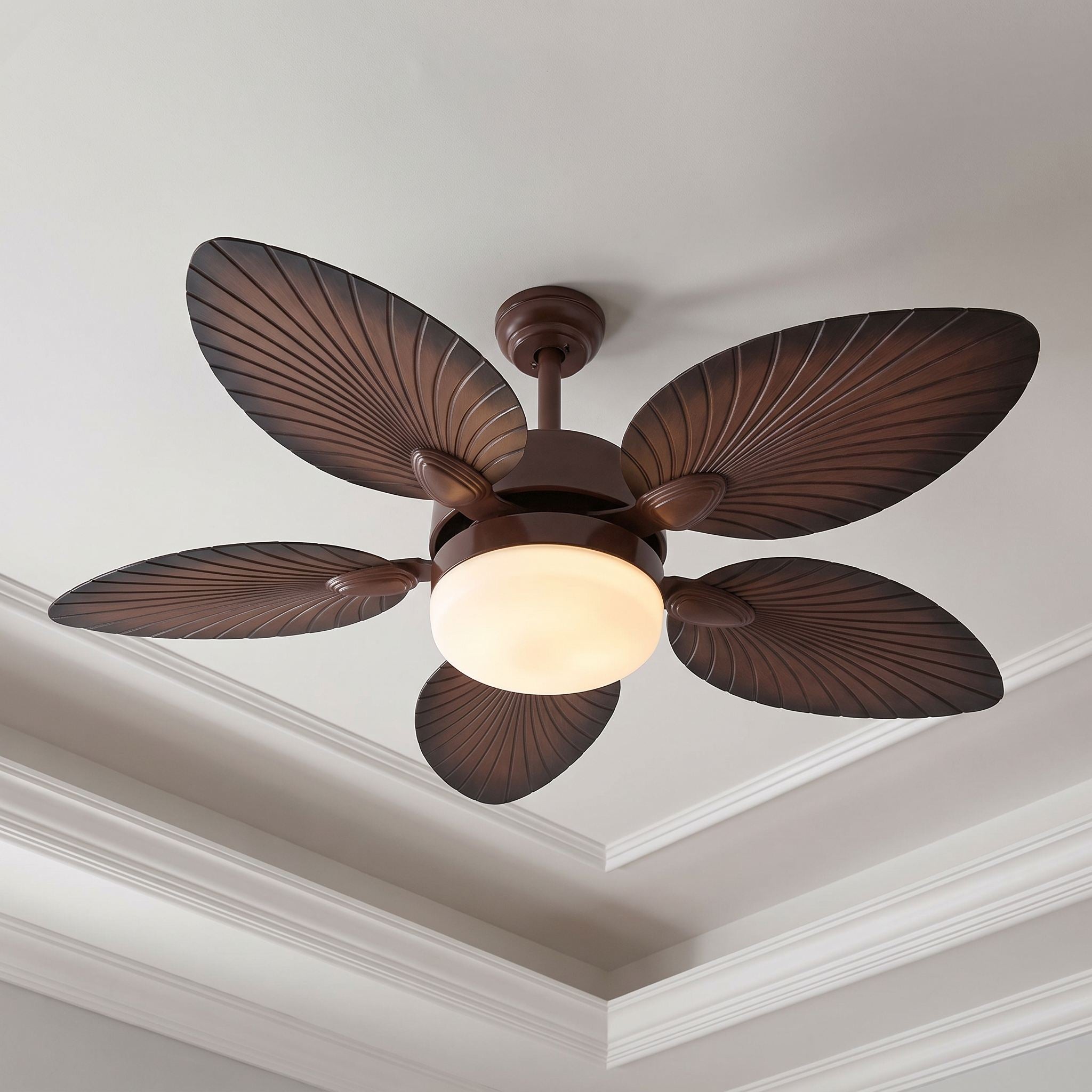 Antique Style Ceiling Fan Lamp with Light Remote Control Dimmable LED and Copper Motor | ribuella