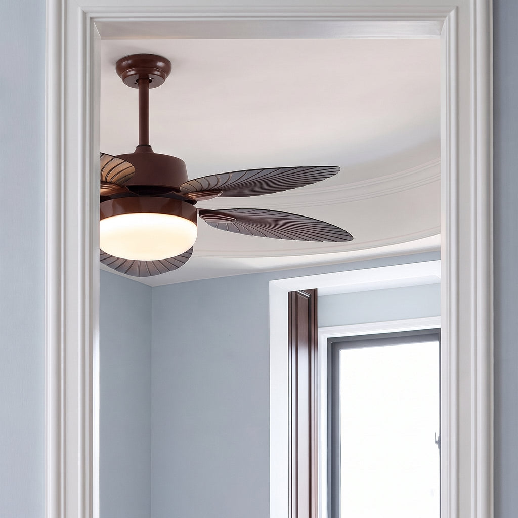 Antique Style Ceiling Fan Lamp with Light Remote Control Dimmable LED and Copper Motor | ribuella