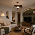 Antique Style Ceiling Fan Lamp with Light Remote Control Dimmable LED and Copper Motor | ribuella