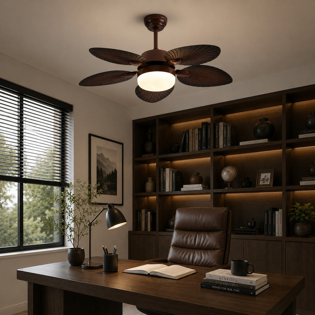 Antique Style Ceiling Fan Lamp with Light Remote Control Dimmable LED and Copper Motor | ribuella