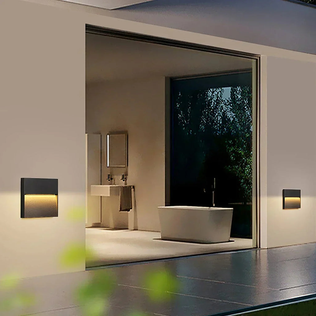 Outdoor Waterproof Wall Light, Round Or Square Frame