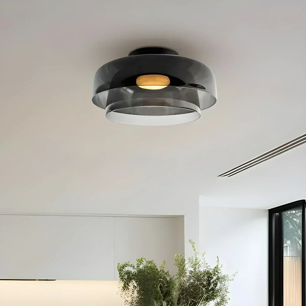Taklampe i farget glass til soverommet med beroligende, diffust lys