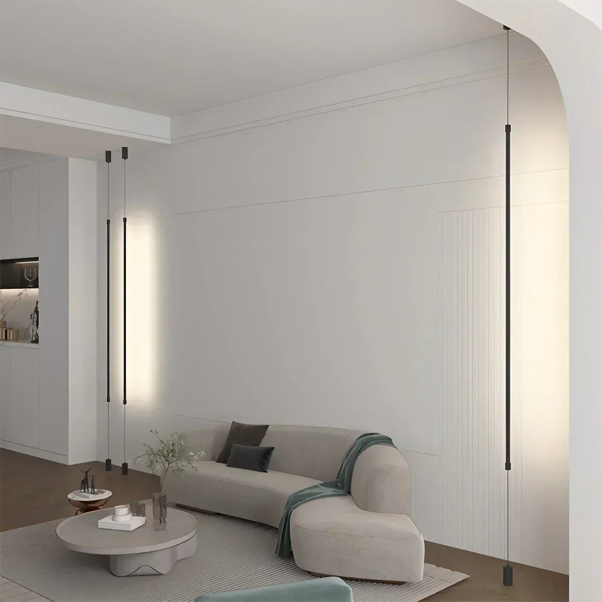 Lampada LED lineare alta, illuminazione indiretta dal pavimento al soffitto
