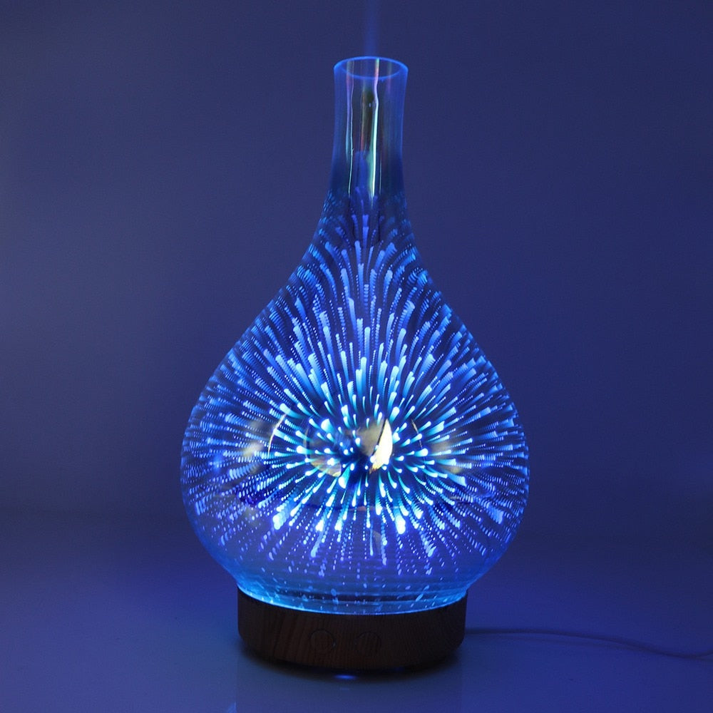 SerenityGlow 3D Crystal Essential Oil Diffuser with LED Ambiance | ribuella