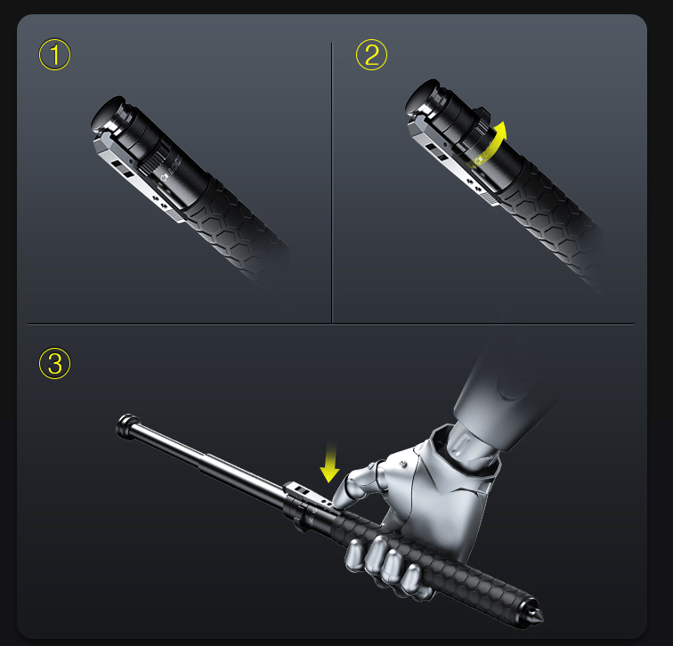 Bețe telescopice de trekking Trail Guard — compacte, pliabile, oferă susținere
