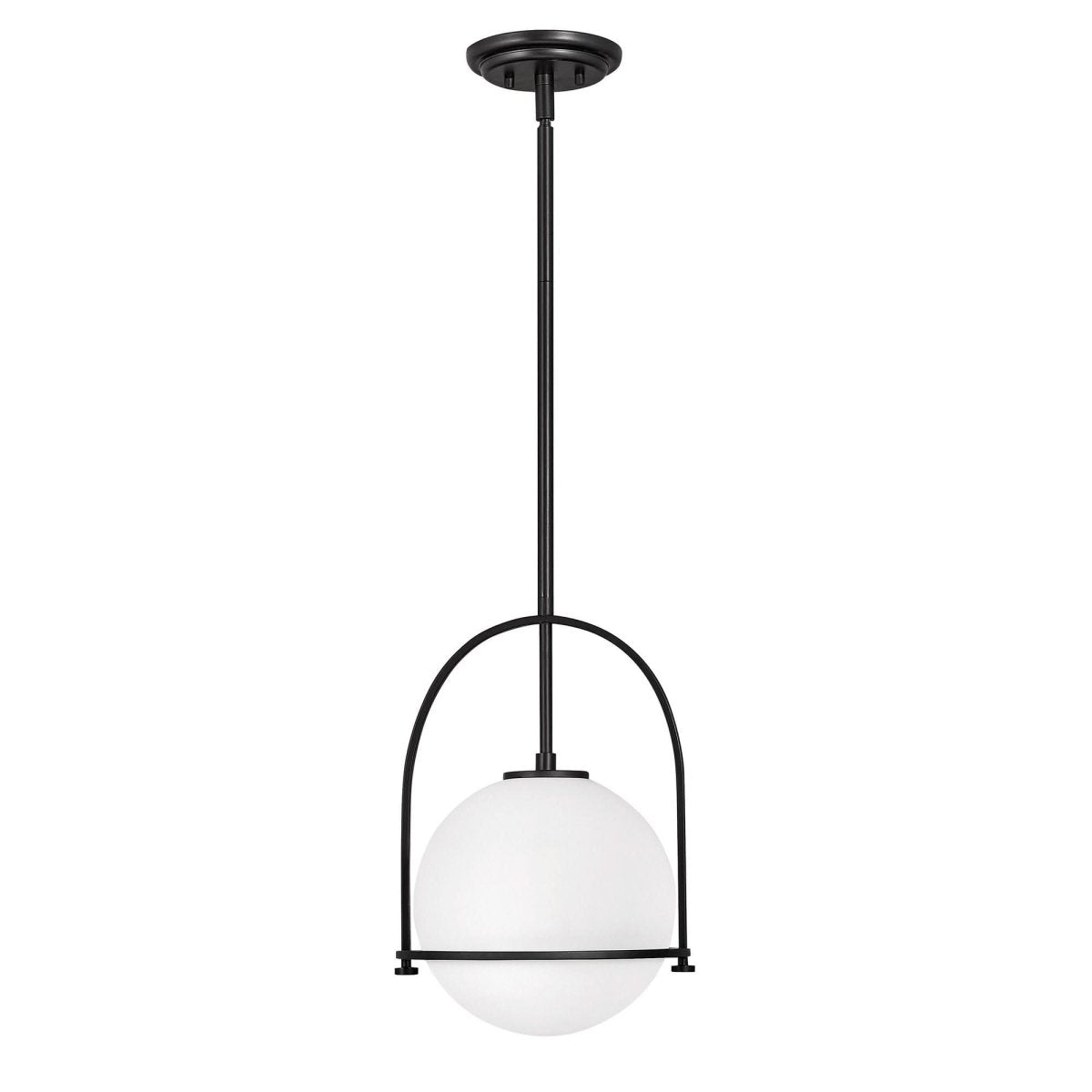 Taklampa med opalglas från Aurora - förstärkt metallram, frostat glas