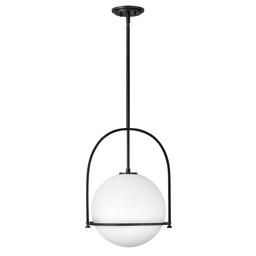 Taklampa med opalglas från Aurora - förstärkt metallram, frostat glas