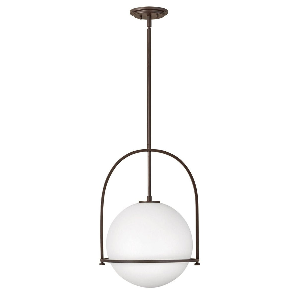 Taklampa med opalglas från Aurora - förstärkt metallram, frostat glas