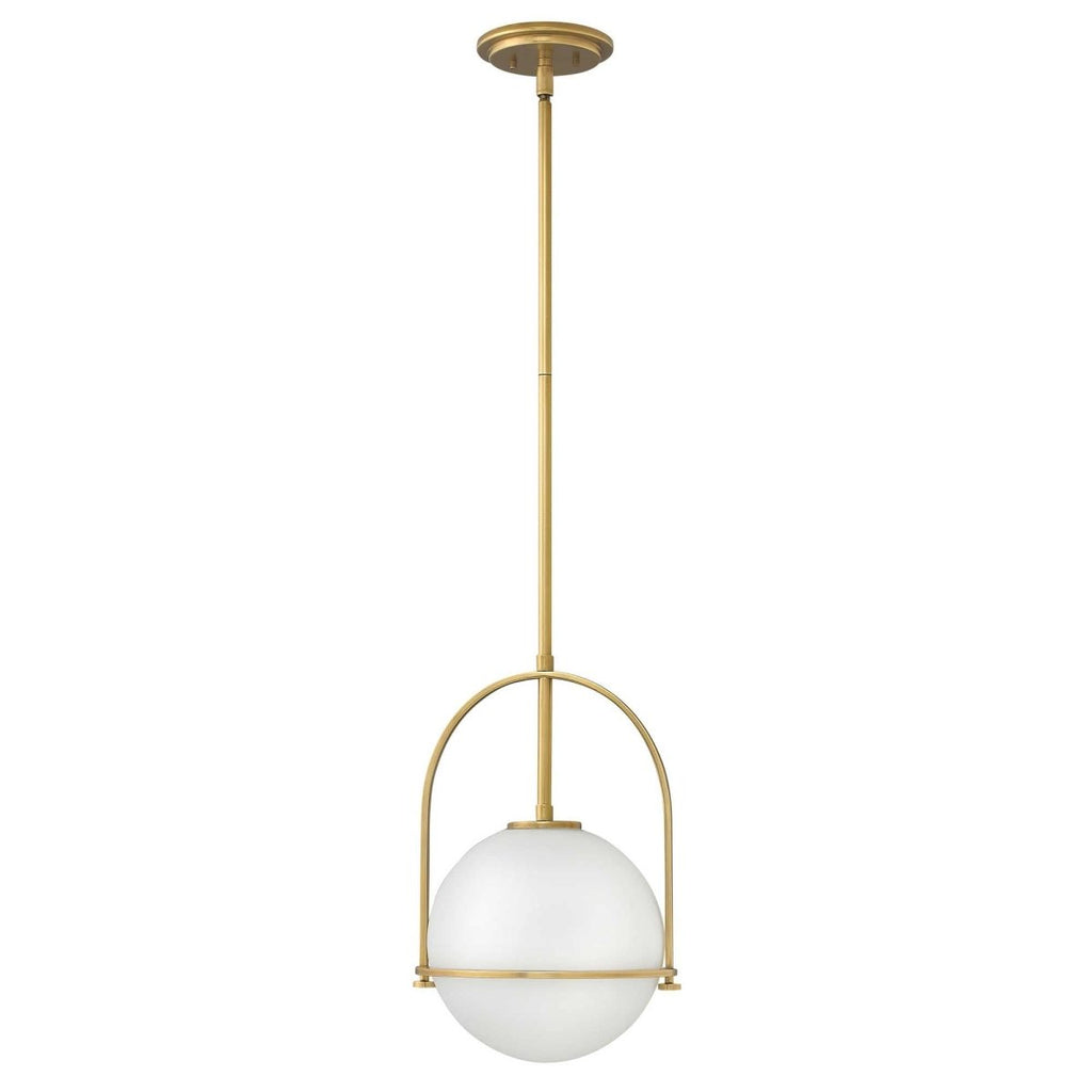 Taklampa med opalglas från Aurora - förstärkt metallram, frostat glas