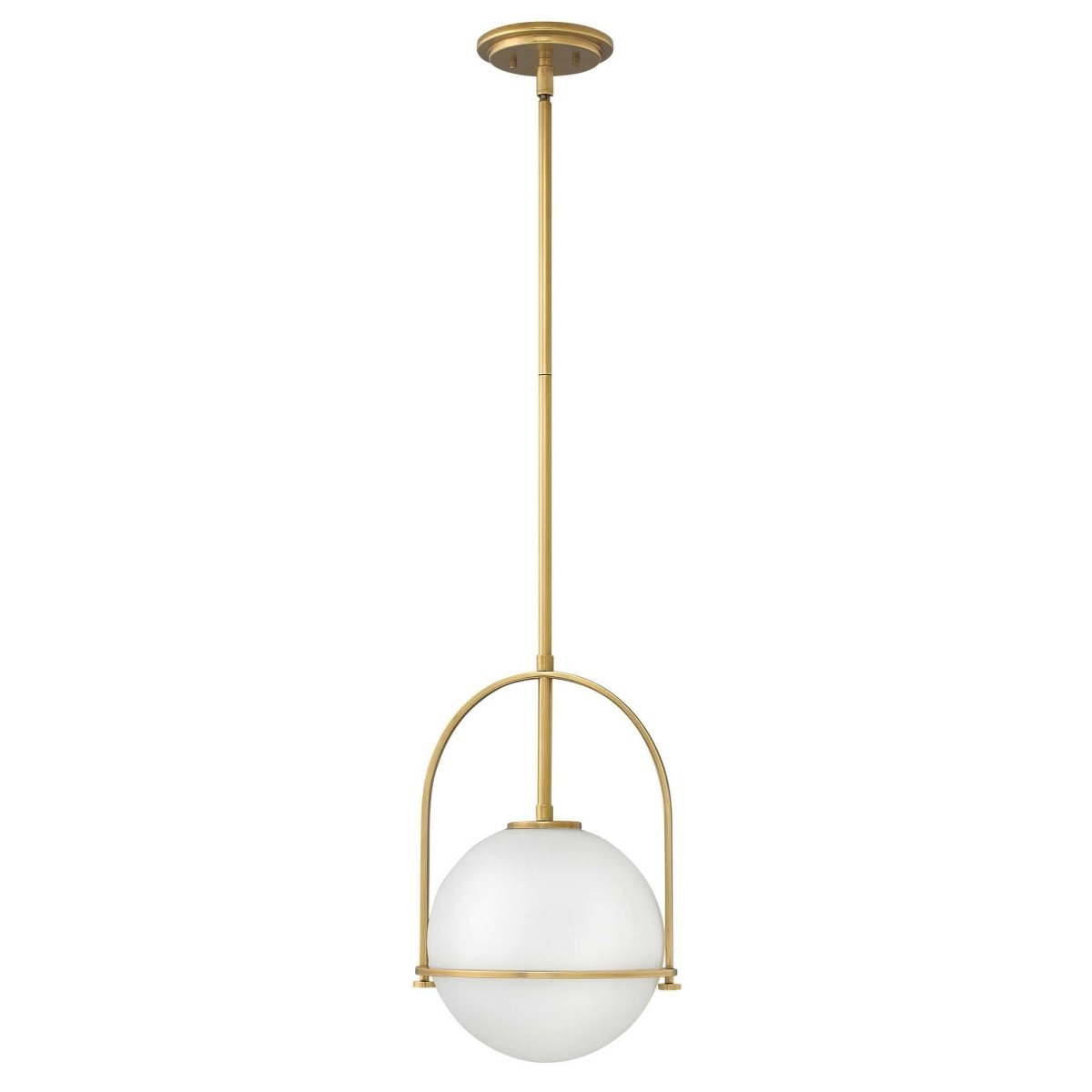 Taklampa med opalglas från Aurora - förstärkt metallram, frostat glas
