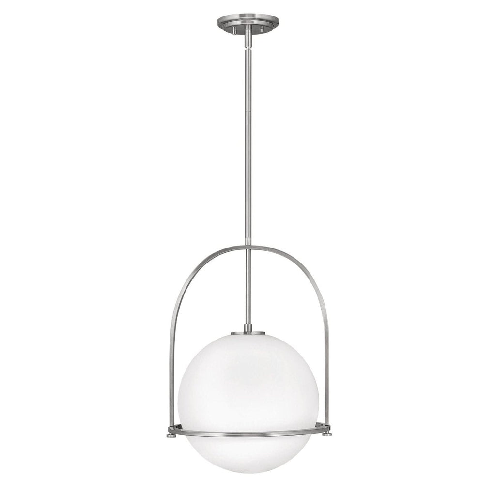 Taklampa med opalglas från Aurora - förstärkt metallram, frostat glas