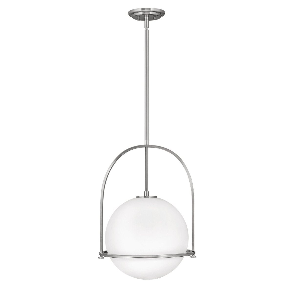 Taklampa med opalglas från Aurora - förstärkt metallram, frostat glas