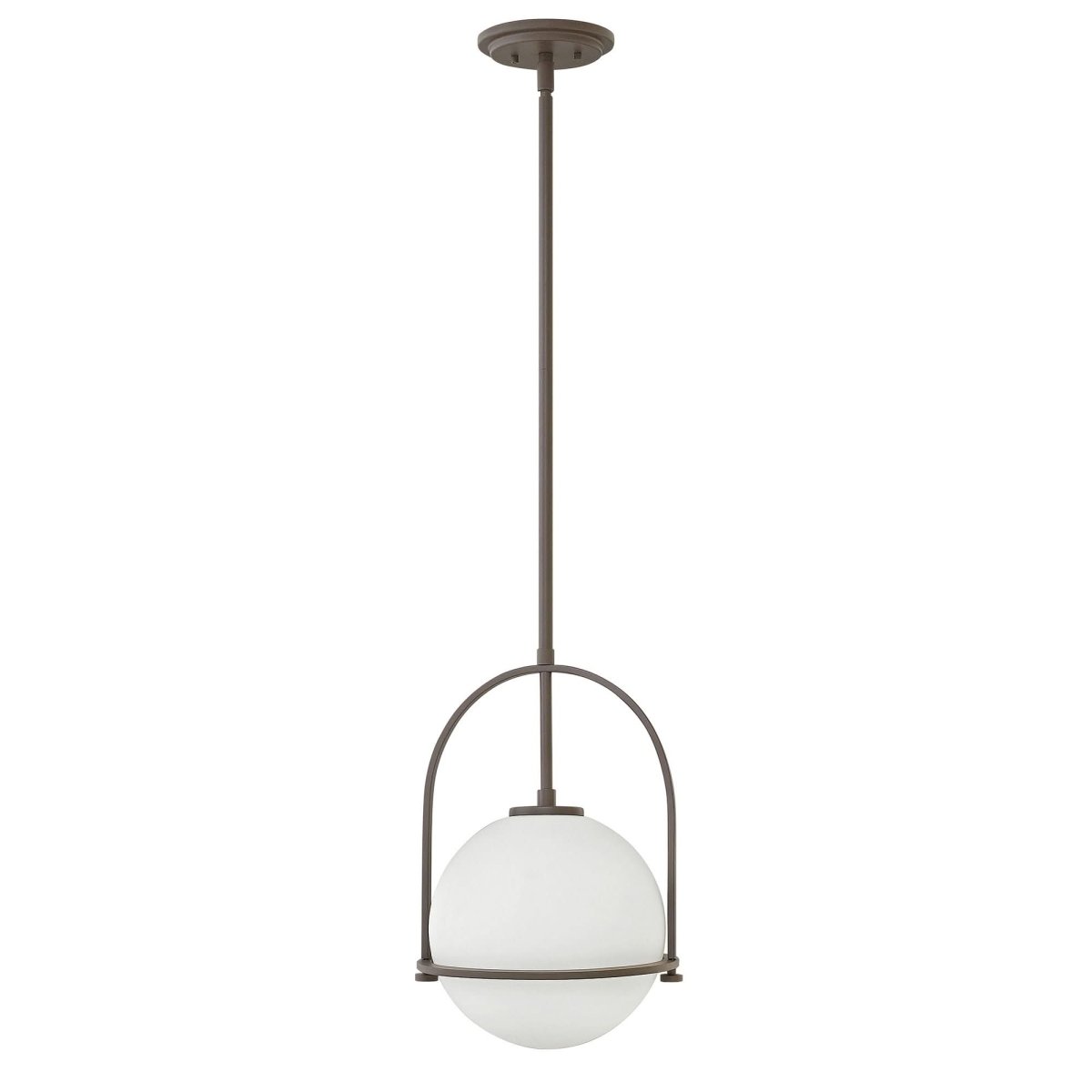 Taklampa med opalglas från Aurora - förstärkt metallram, frostat glas