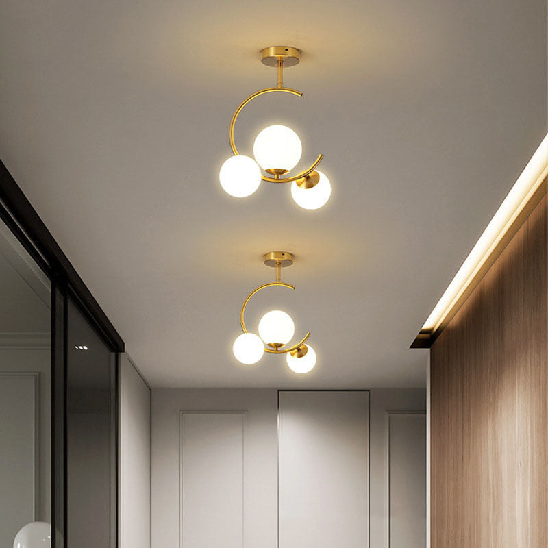 Curved Globe Scandinavian Ceiling Light Modern Minimalist Style