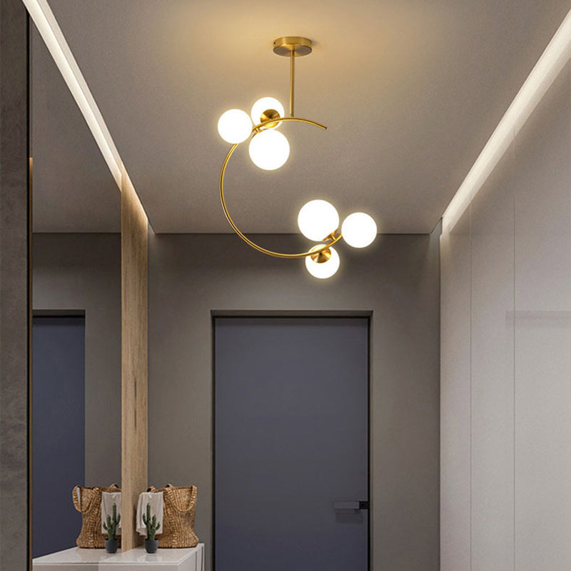 Curved Globe Scandinavian Ceiling Light Modern Minimalist Style
