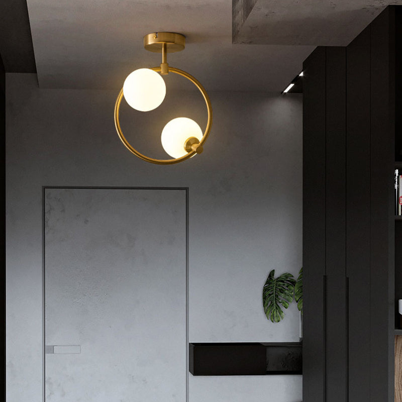 Curved Globe Scandinavian Ceiling Light Modern Minimalist Style