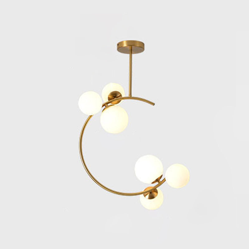 Plafonieră cu glob curbat, stil scandinav modern minimalist