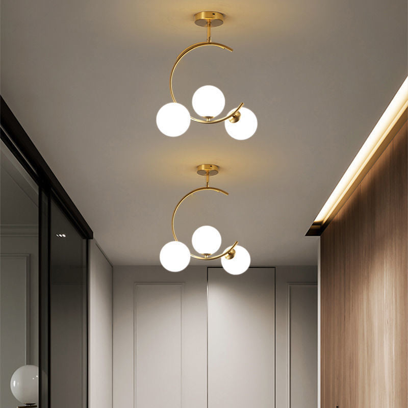 Plafonieră cu glob curbat, stil scandinav modern minimalist