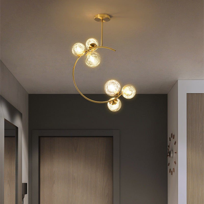 Plafonieră cu glob curbat, stil scandinav modern minimalist