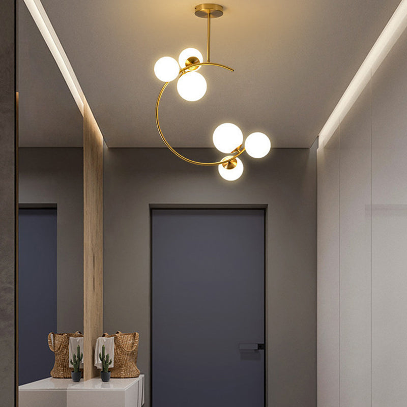 Plafonieră cu glob curbat, stil scandinav modern minimalist