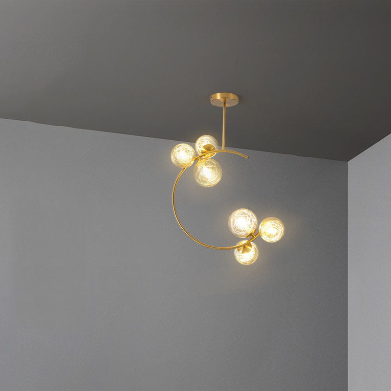 Curved Globe Scandinavian Ceiling Light Modern Minimalist Style