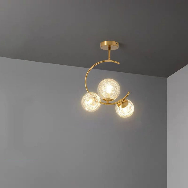 Plafonieră cu glob curbat, stil scandinav modern minimalist