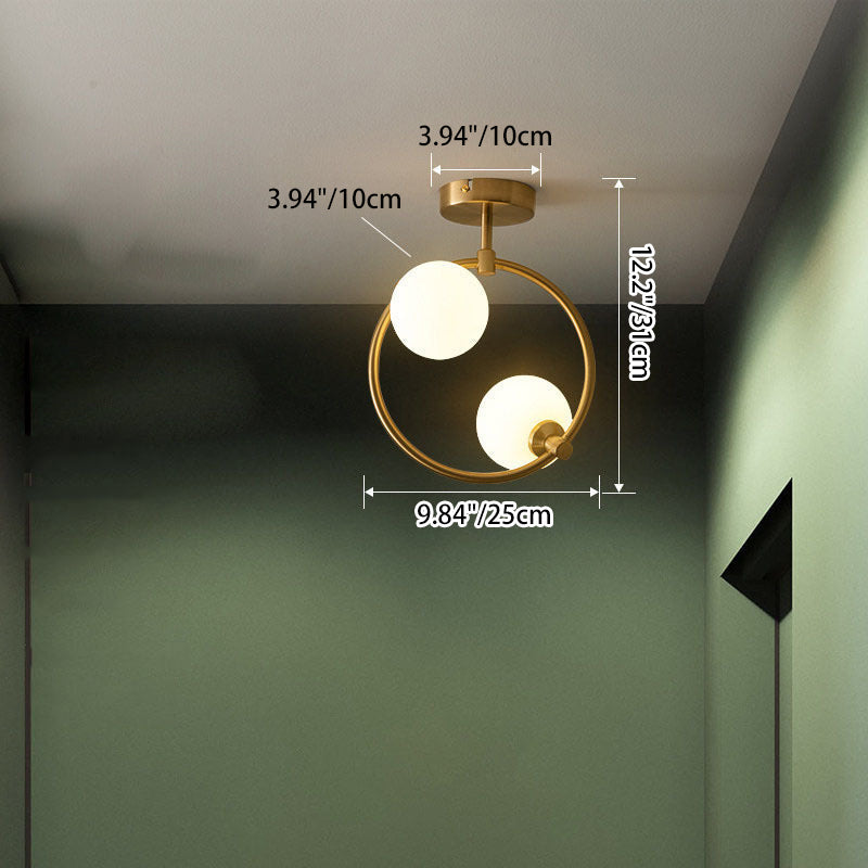Curved Globe Scandinavian Ceiling Light Modern Minimalist Style
