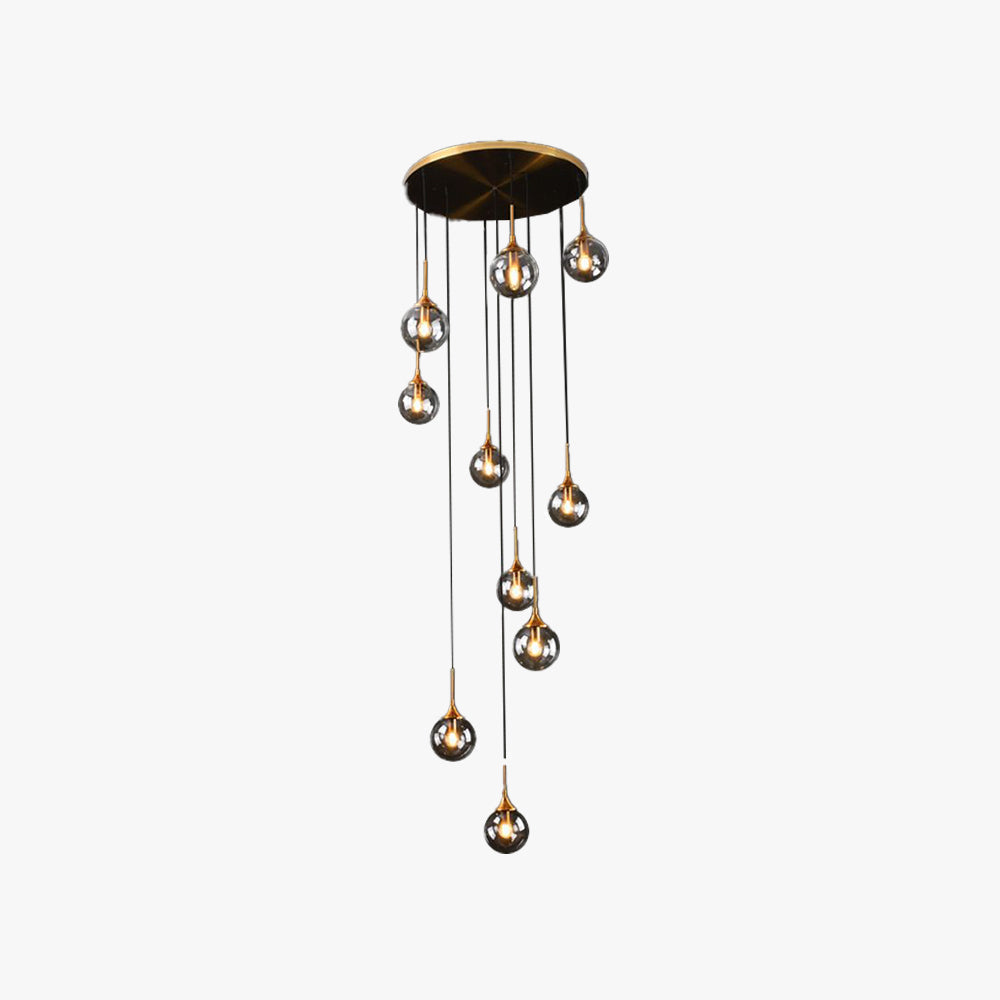 Valentina Modern Spiral Ball Glass Staircase Chandelier - Neutralighting