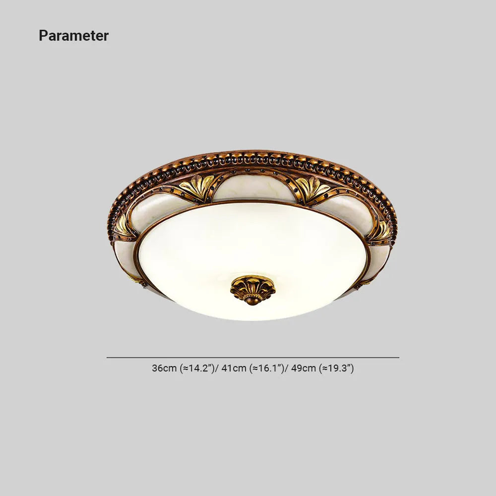 Epoch Antique Brass Floral Flush Mount Ceiling Light Fixture
