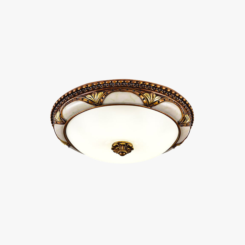 Epoch Floral Retro Antique Brass Flush Mount Ceiling Light - Neutralighting