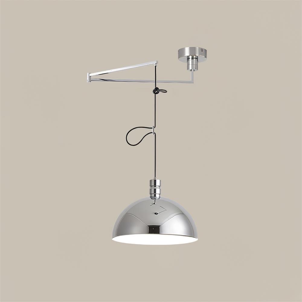 Lampada a sospensione regolabile Emino, paralume da 35 Cm, altezza 120 Cm