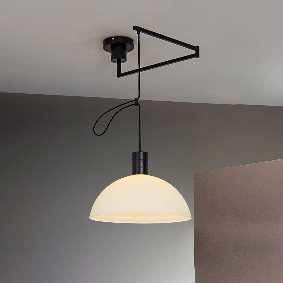 Lampada a sospensione regolabile Emino, paralume da 35 Cm, altezza 120 Cm
