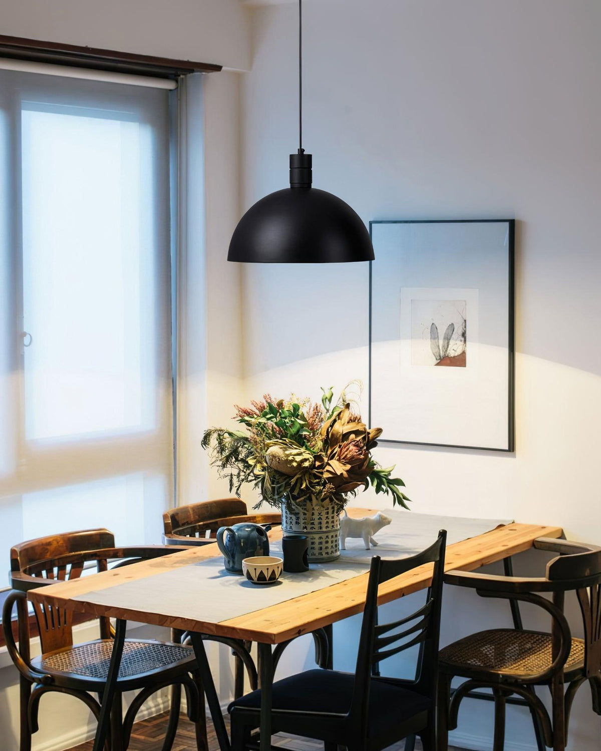 Lampada a sospensione regolabile Emino, paralume da 35 Cm, altezza 120 Cm