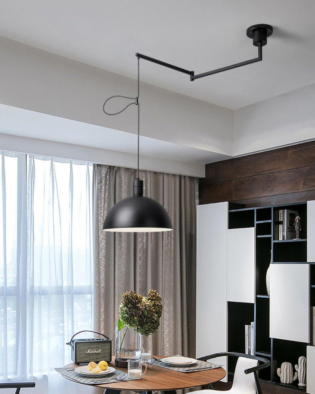 Lampada a sospensione regolabile Emino, paralume da 35 Cm, altezza 120 Cm