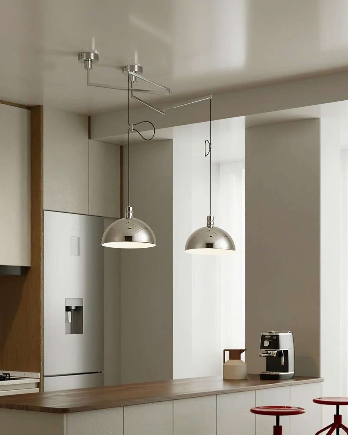 Lampada a sospensione regolabile Emino, paralume da 35 Cm, altezza 120 Cm