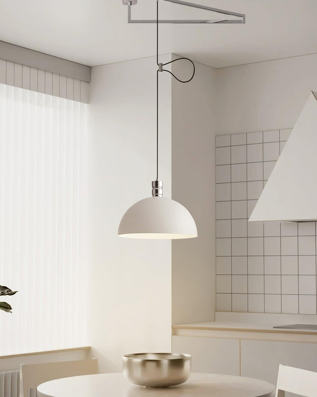 Lampada a sospensione regolabile Emino, paralume da 35 Cm, altezza 120 Cm