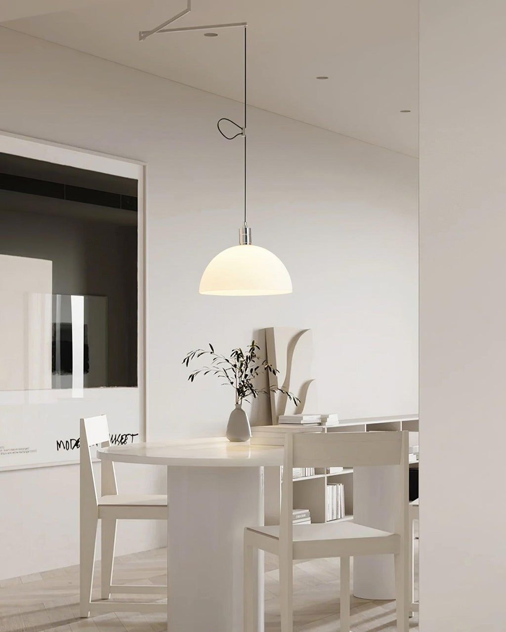Lampada a sospensione regolabile Emino, paralume da 35 Cm, altezza 120 Cm