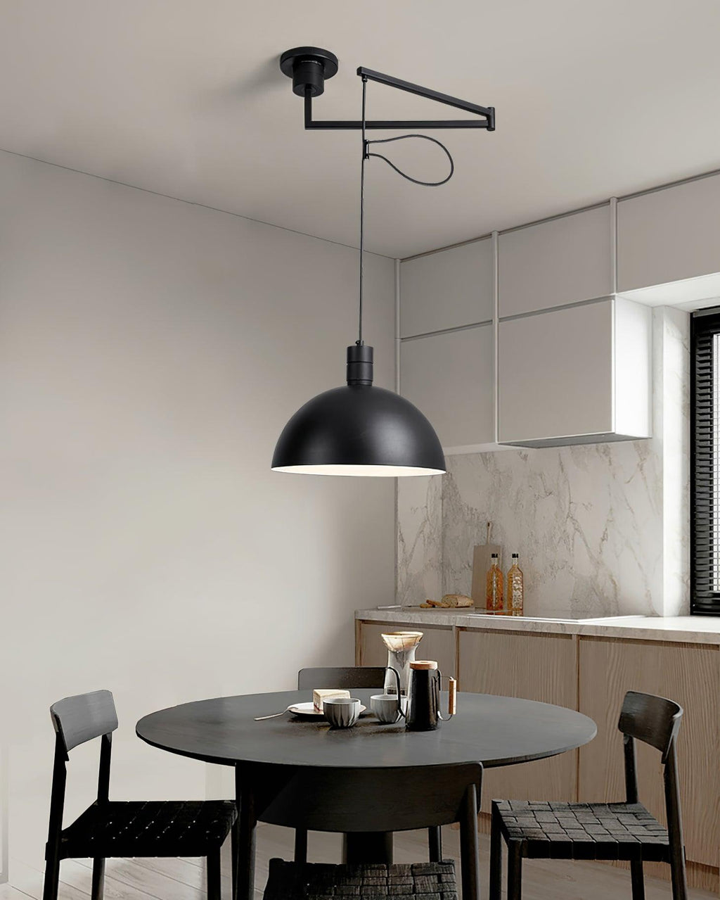Lampada a sospensione regolabile Emino, paralume da 35 Cm, altezza 120 Cm