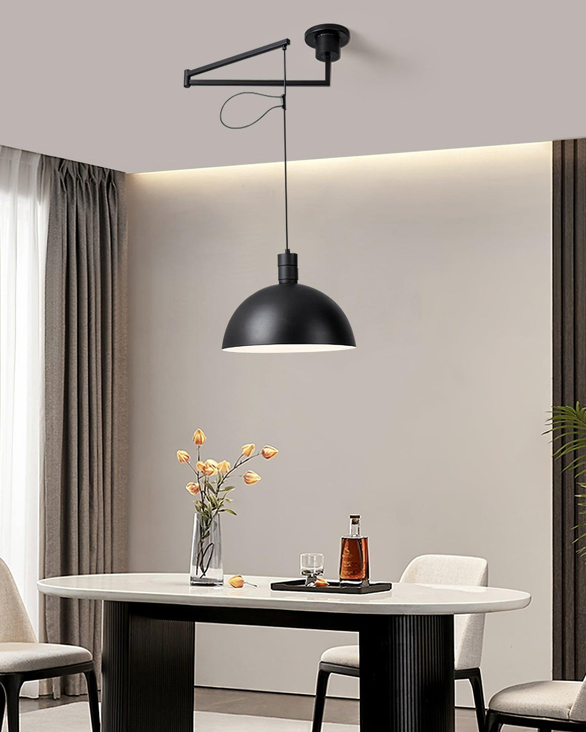 Lampada a sospensione regolabile Emino, paralume da 35 Cm, altezza 120 Cm
