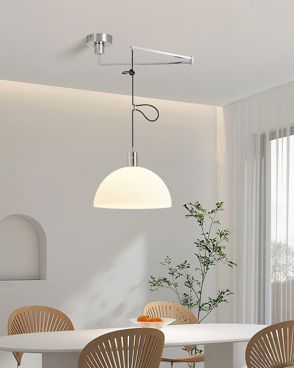 Lampada a sospensione regolabile Emino, paralume da 35 Cm, altezza 120 Cm