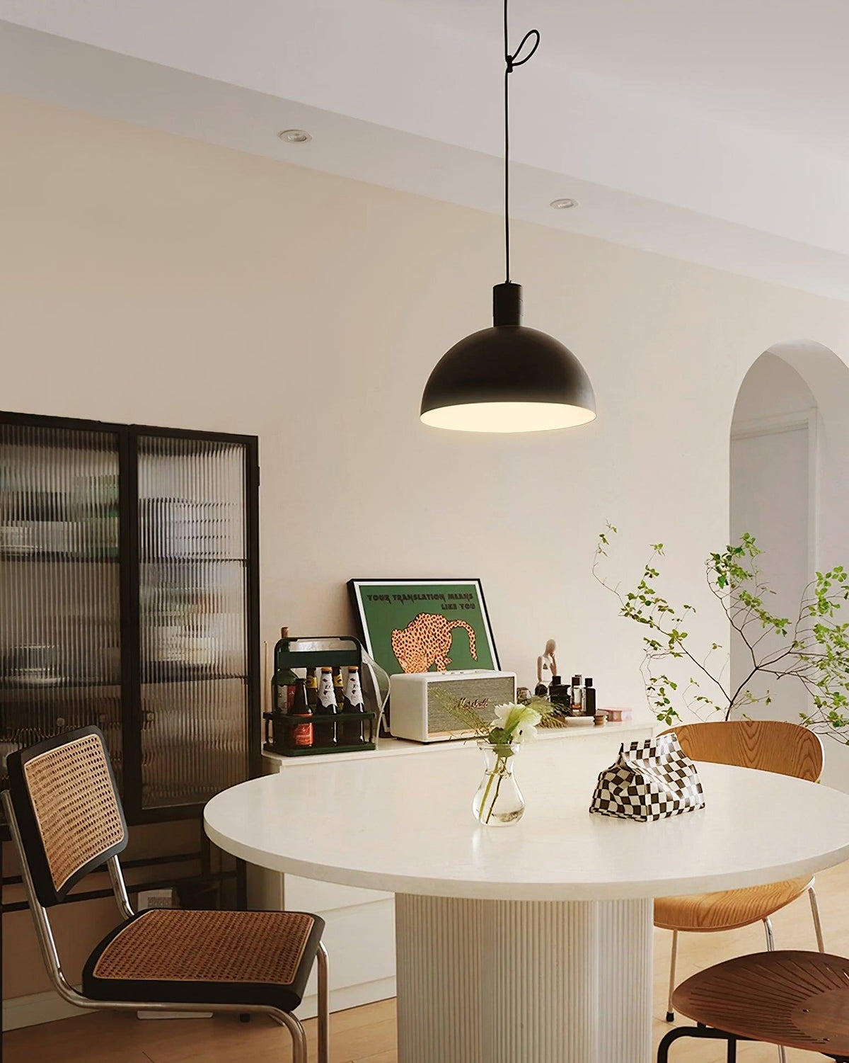 Lampada a sospensione regolabile Emino, paralume da 35 Cm, altezza 120 Cm