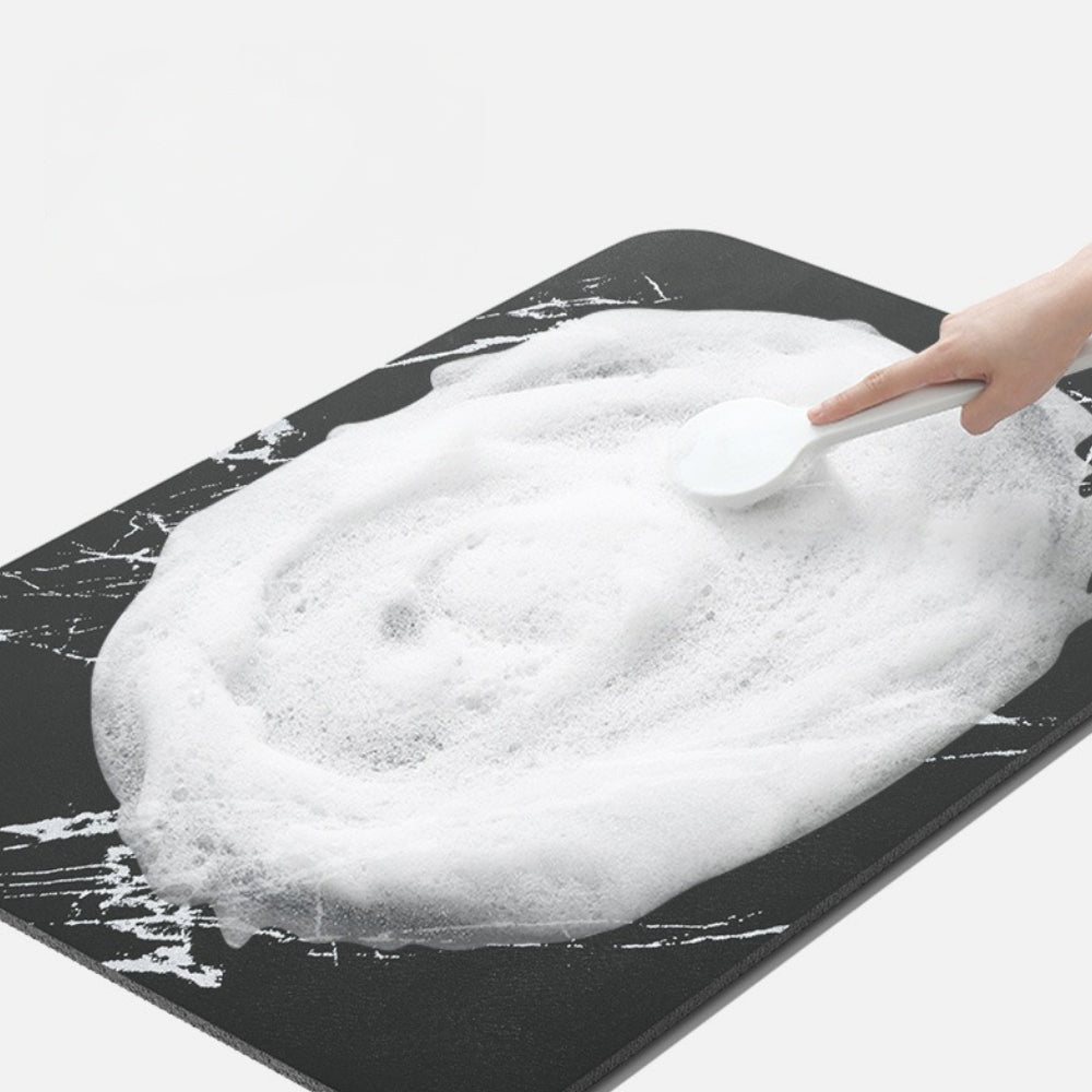 Quick Dry Marble Style Bath Rug - Absorbent Floor Mat