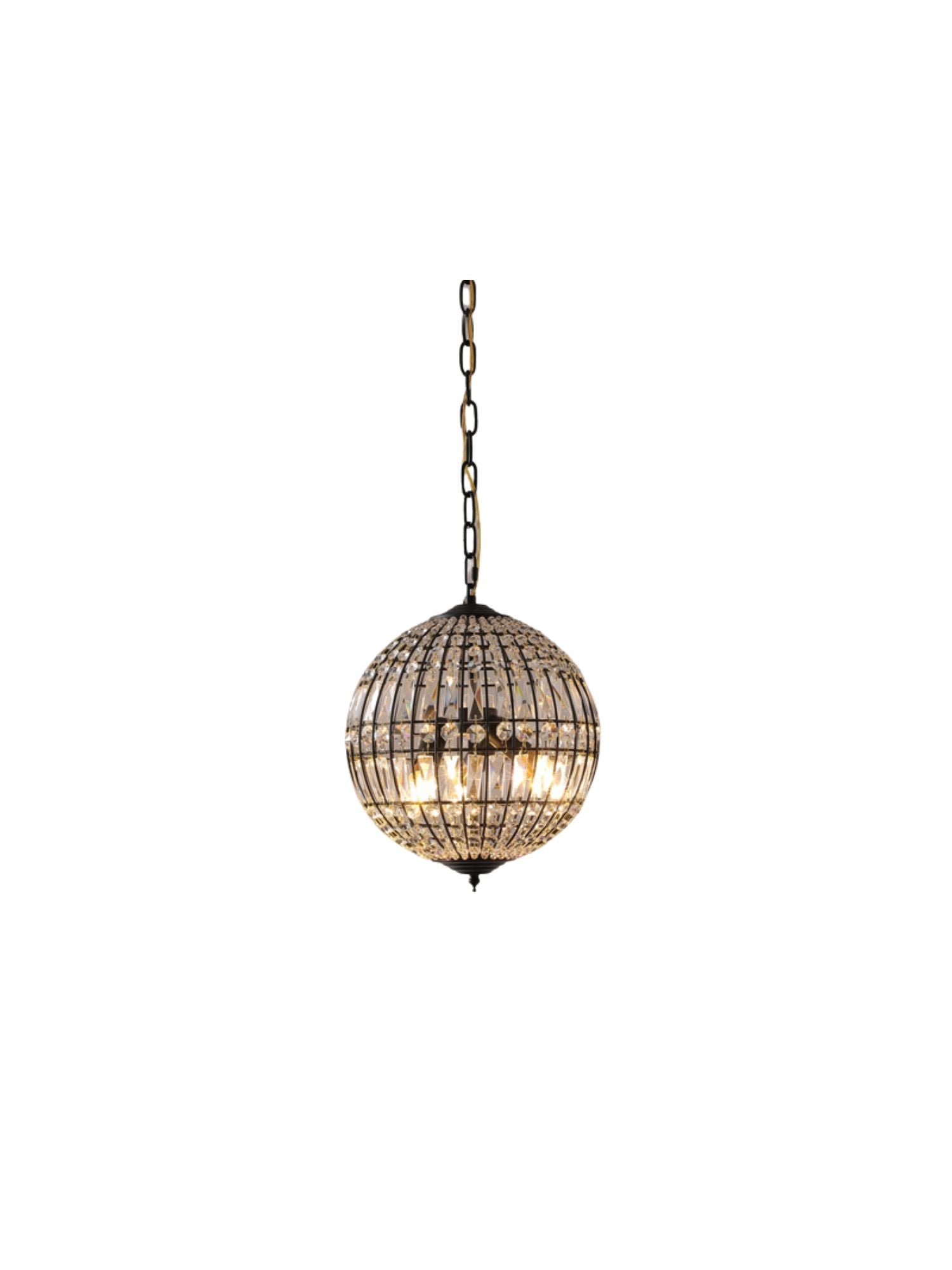 Antique Brass French Chandelier Warm Ambient Crystal Globe