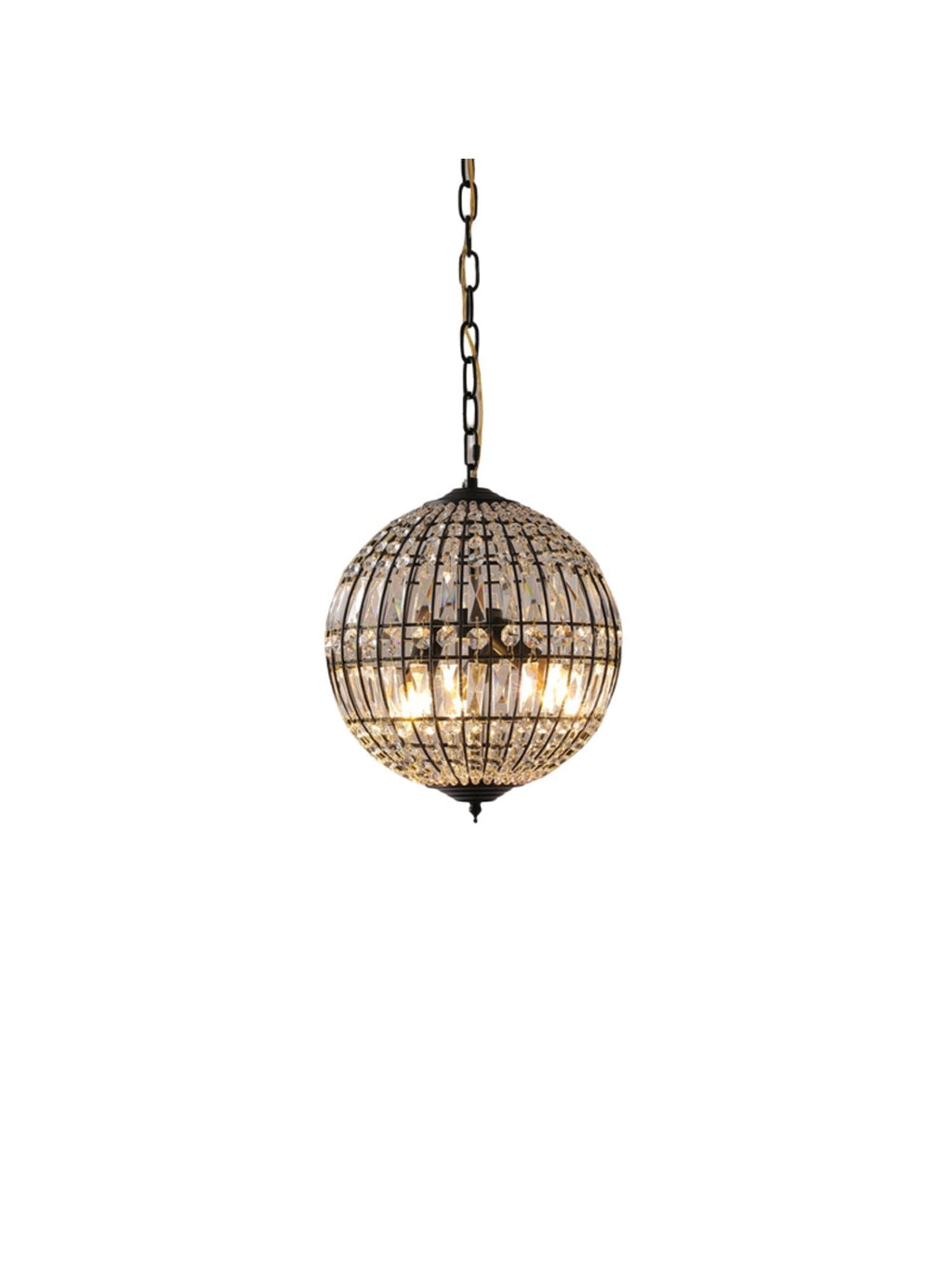 Antique Brass French Chandelier Warm Ambient Crystal Globe