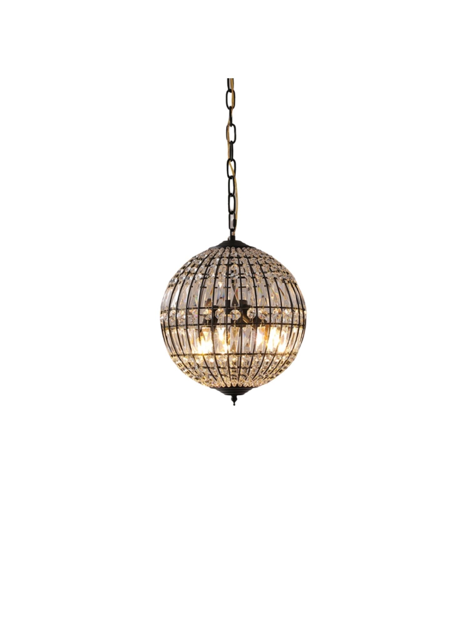 Antique Brass French Chandelier Warm Ambient Crystal Globe